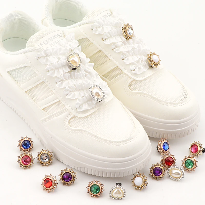 8 Charms Pour Lacets De Chaussures - Déco Strass, Perles Et Cristaux | Personnalisation DIY | Pour Sandales, Baskets, Sacs