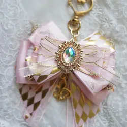 Luxury Ita Bag Accessories: Bow Hangings & Keychain Enhancements - 9x9 cm (Pink)
