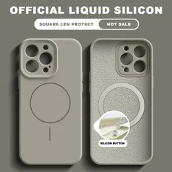 Elegant Liquid Silicone Magnetic Phone Case with MagSafe Charging Protection for iPhone 14 Pro (Titanium Gray)