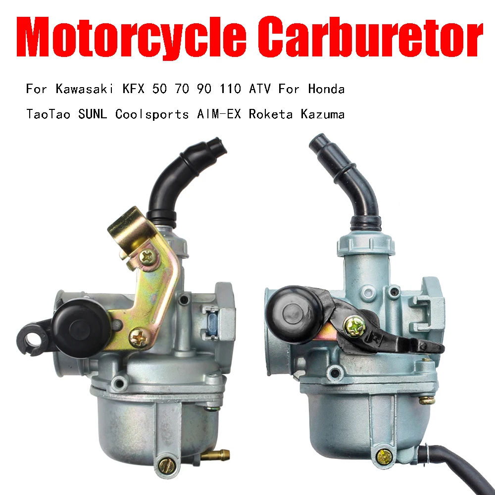 19mm PZ19 Carb Hand Choke Carburetor For Kawasaki KFX 50 70 90 110 ATV