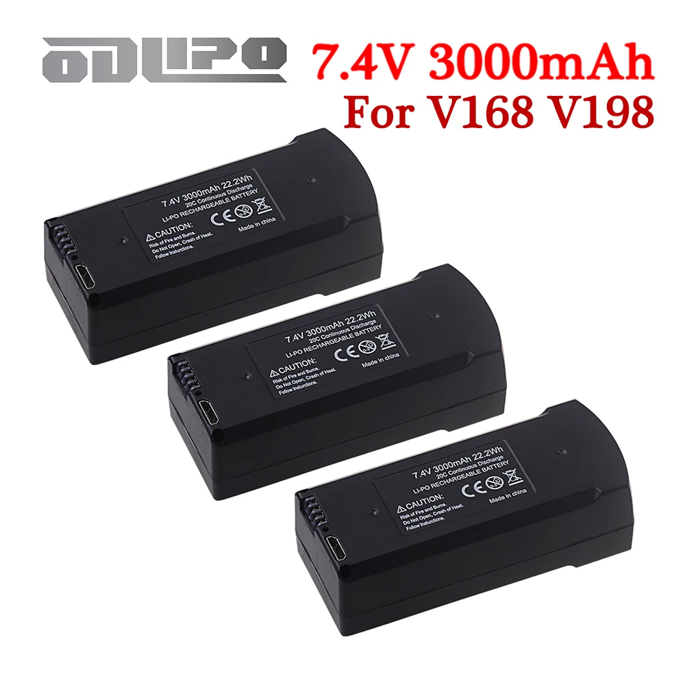 Lot de 10 batteries 7.4V 3000mAh rechargeables alignées sur fond blanc