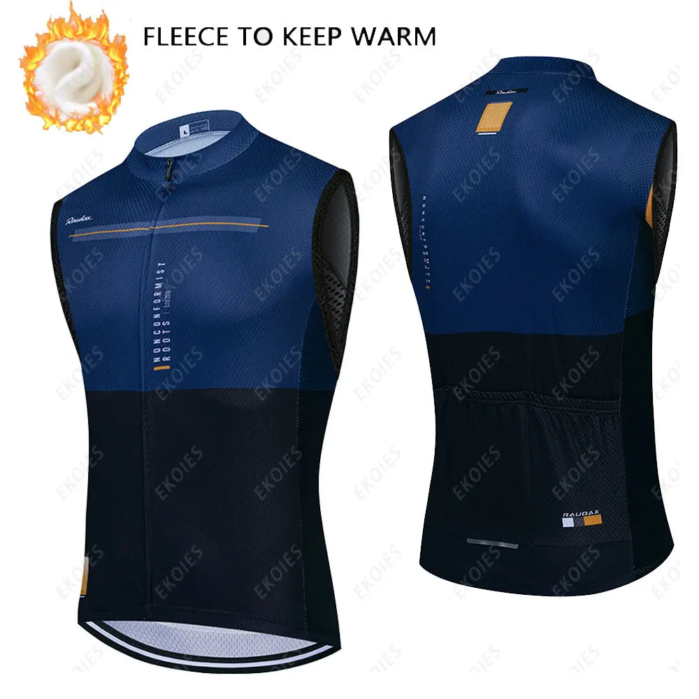 Cycling Jersey Cycling Vest Winter Thermal Fleece Cycling Vest New Sleeveless Cycling Vest Warm Bicycle MTB Road Bike Tops Warm Jersey Men