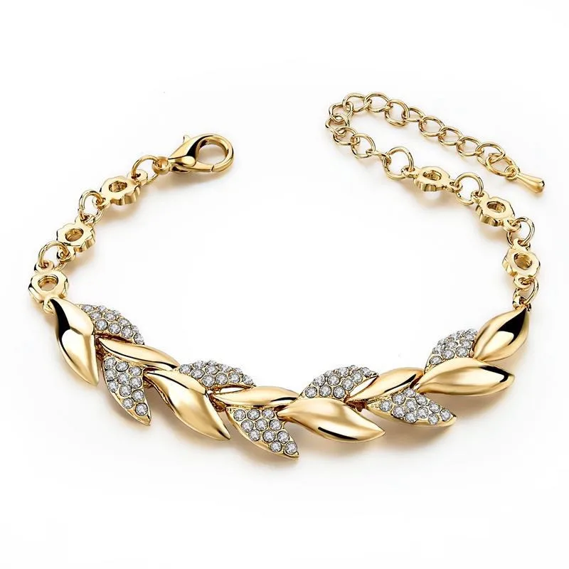 

Jewelry Leaf Bracelet European and American Fashion Wedding Jewelry Women's Diamond Bracelet