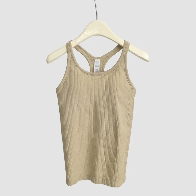Lemon EBB Women Sports Vest  Built-in Shelf Bras  Top Running Workouts Fitness Sleeveless T-shirt Gym Clothes Tank Tops