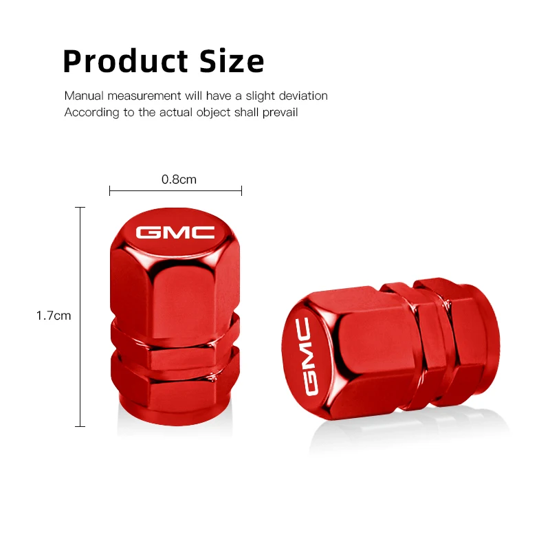 4pcs/set Car ornament Wheel Tire Valve Caps Tyre Stem Covers Accessories For GMC Terrain Sierra 1500 Yukon Acadia Savana Hummer 6