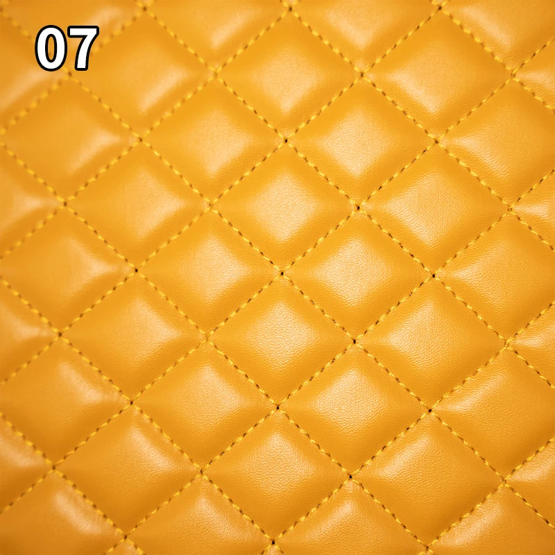 Premium Quilted Faux Leather Fabric with Thick Sponge Padding for Upholstery and DIY Projects