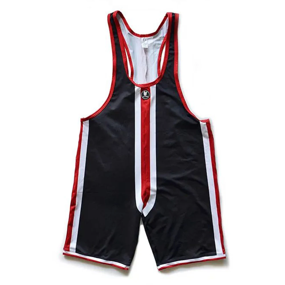 Mens sexy tight-fitting contrasting color gym jumpsuit body shaping sports fitness home comfortable underwear for men