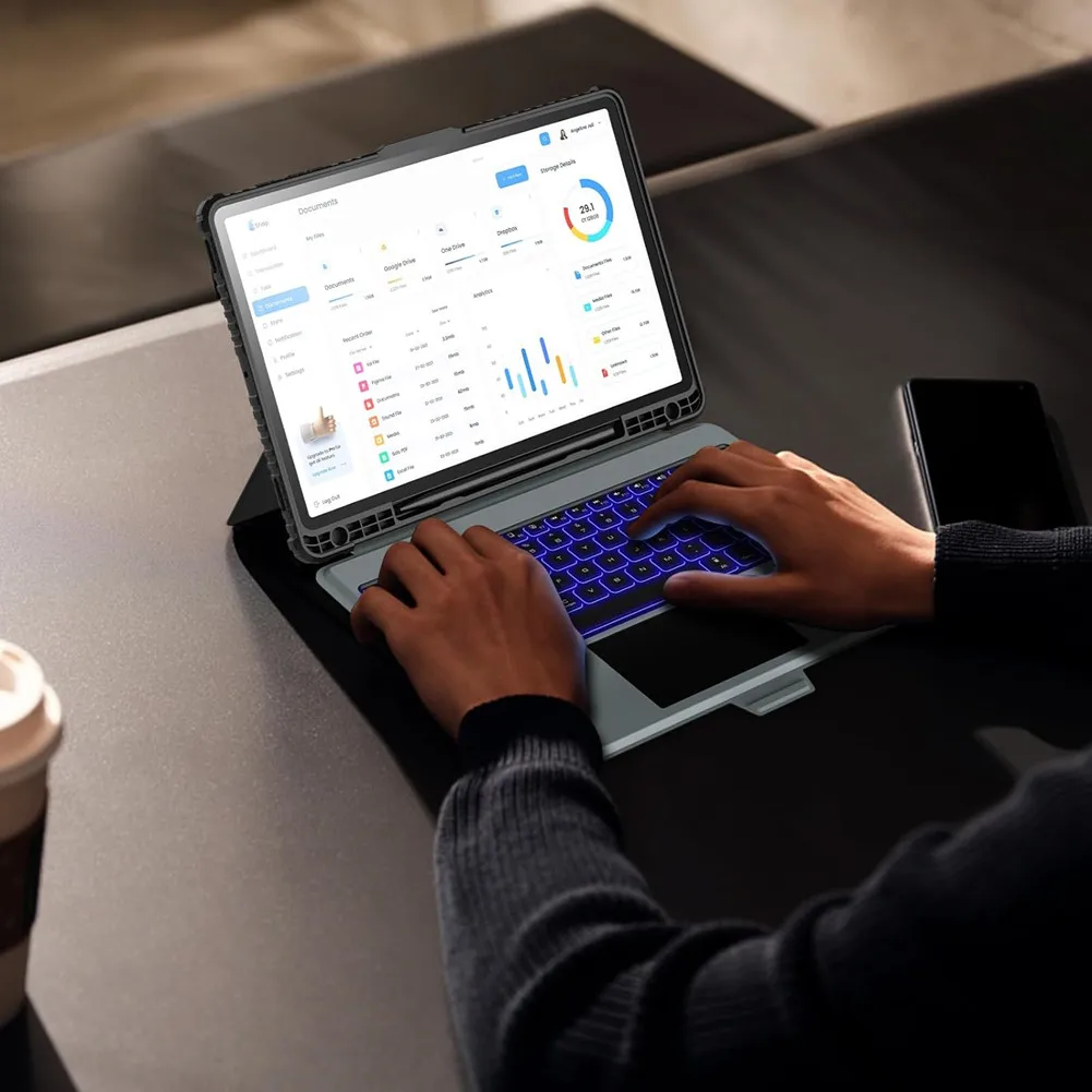 Teclado Mágico para Samsung Galaxy Tab s9 s9 Plus Case com Retroiluminação e Bluetooth - Imagem 6
