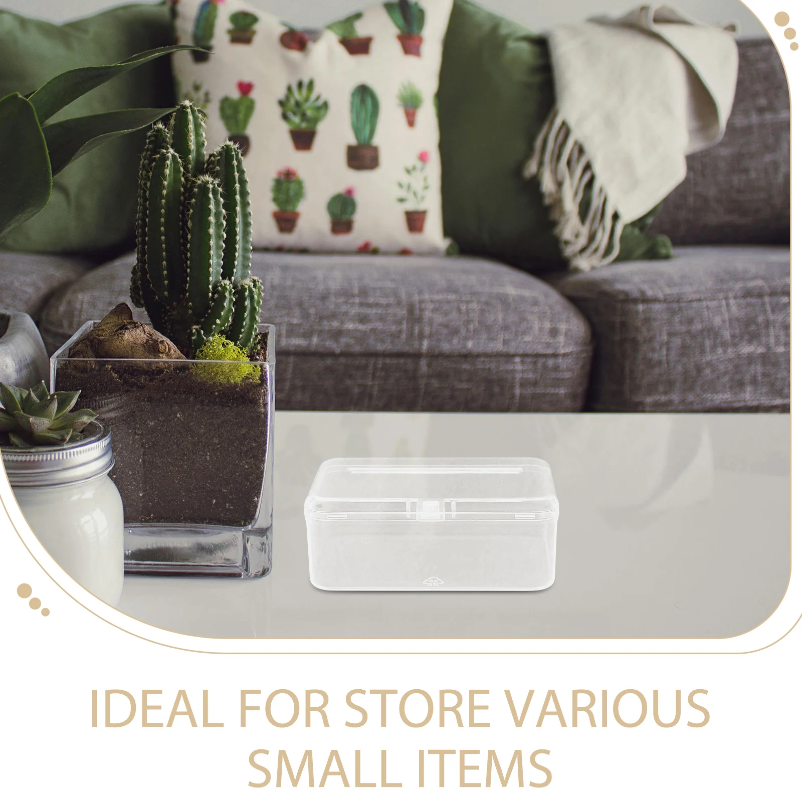 Transparent Storage Box Rectangular Plastic Boxes Clear Containers Parts Holder Small Storage Container Hinged Lids Plastic Bin