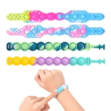 

Simple Pop It Dimple Bracelet Hand Anti-Stress Fidget Toys Sports Stress Relief Wristband Squishy Push Bubble Squeeze Kid Toy