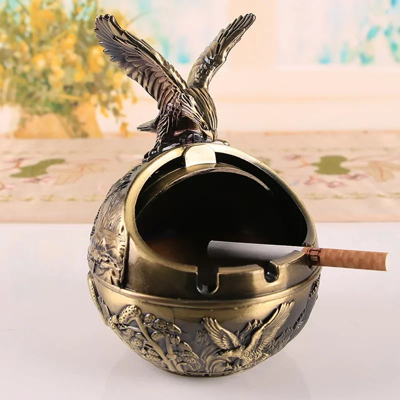 12 Zodiac signs retro ashtray with lid home office ashtray decoration