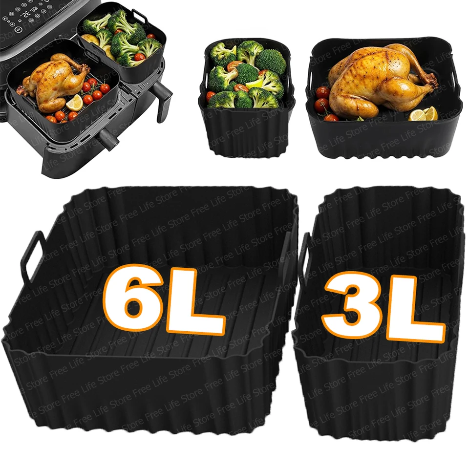 Moule Silicone Air Fryer, 2 Pièces Moule Accessoire Pour Airfryer Moule Silicone Air Fryer, 2 Pièces Moule Accessoire Pour Airfryer