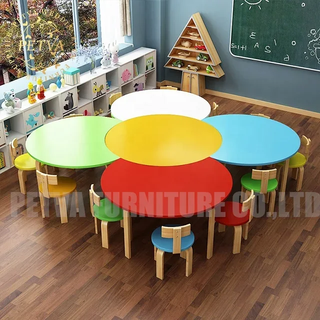 Beautiful kids reading learning table and chair kindergarten kids party tables