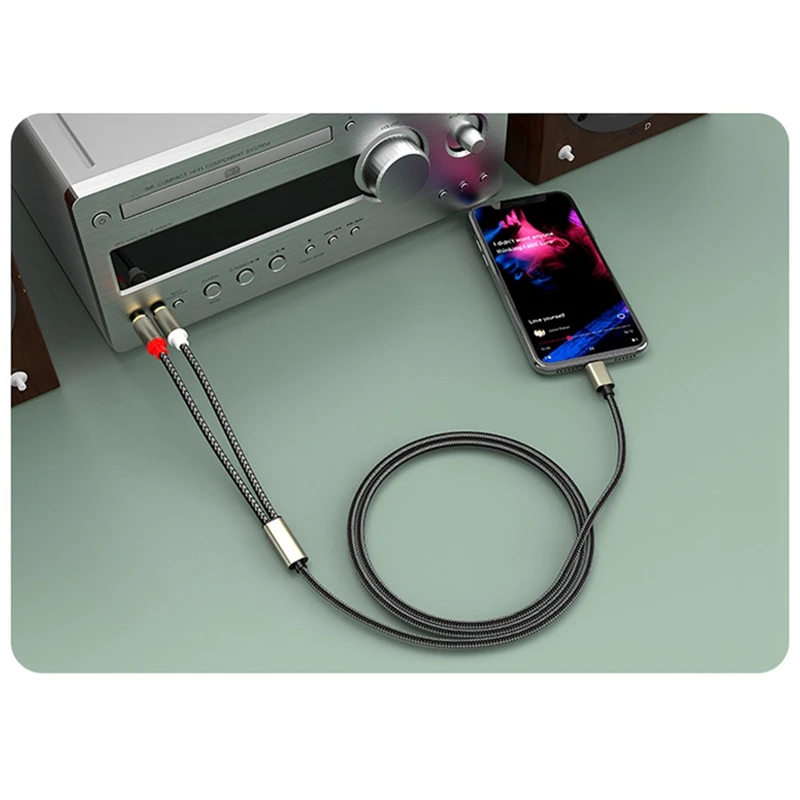 USB C To 2RCA Ÿ-C To  RCA  ̺,   ڵ, ޴, º, 1M