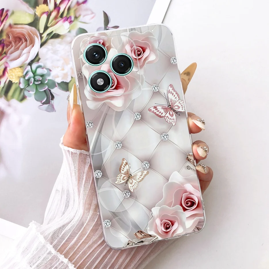 Stylish Clover Lotus Painted Soft Silicone Case