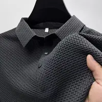 Nouveau T-shirt Polo d'été pour homme à manches courtes ajouré en soie glacée respirante, style professionnel, vêtements de marque pour homme 6