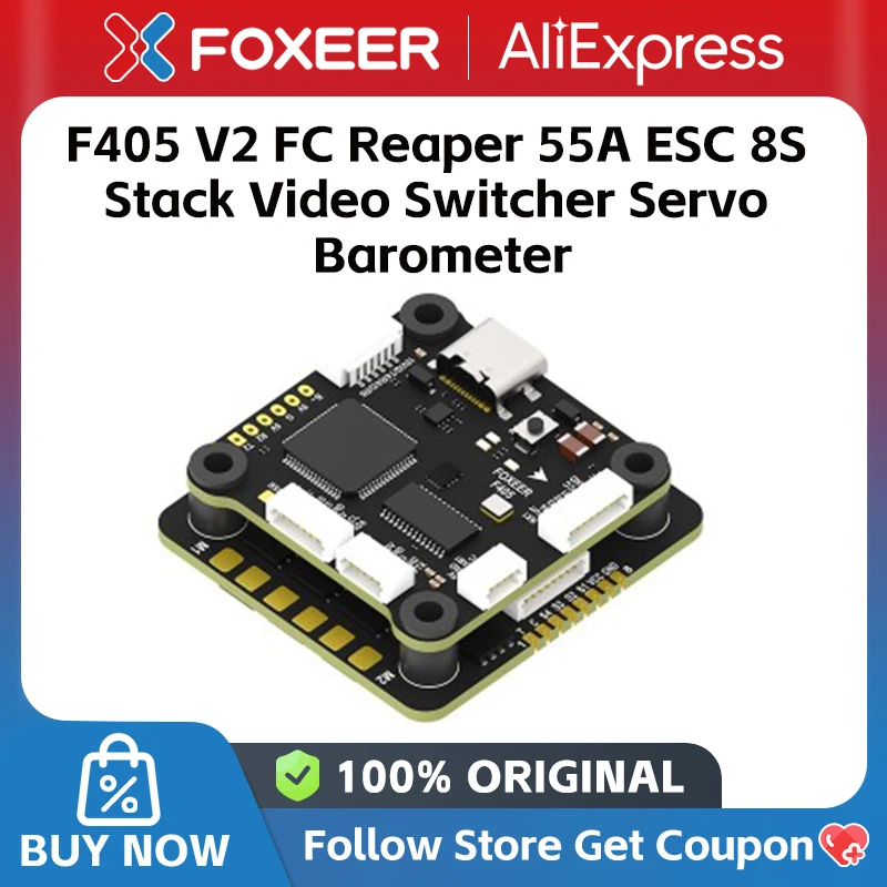 Foxeer F405 V2 FC Reaper 55A ESC 8S Stack Video Switcher Servo Barometer for RC FPV Racing Drone drone accessories