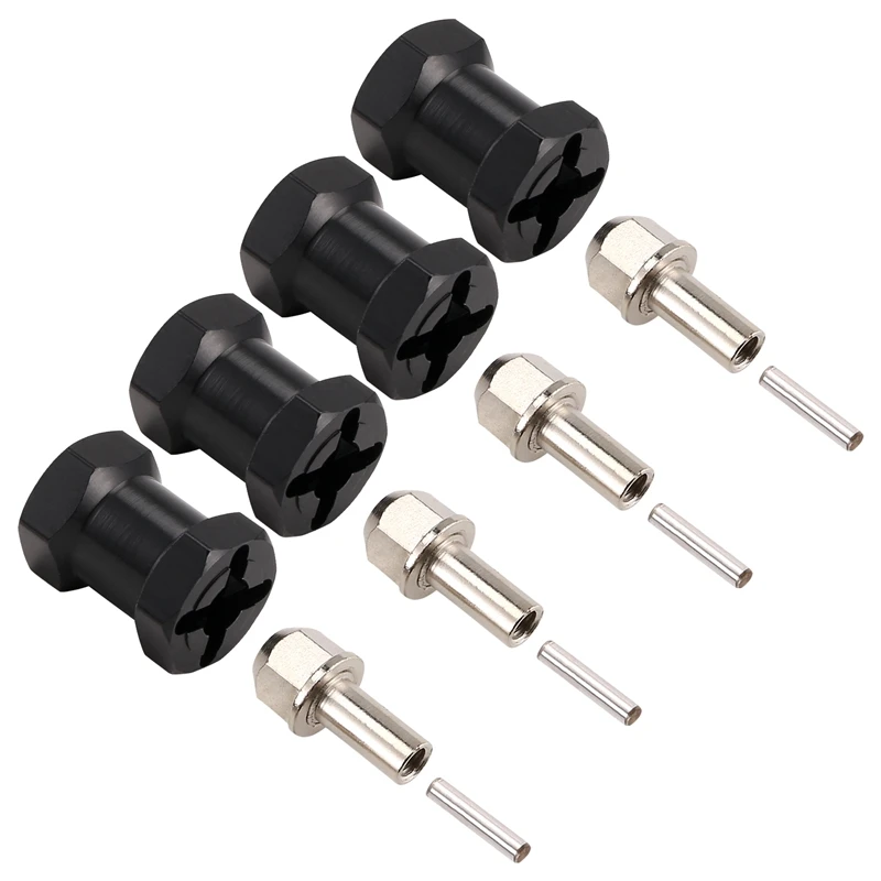 4Pcs Aluminum 12Mm Hex Wheel Hub Drive Adaptor Extension Combiner Coupler For 1/10 RC Car Crawler SCX10 D90