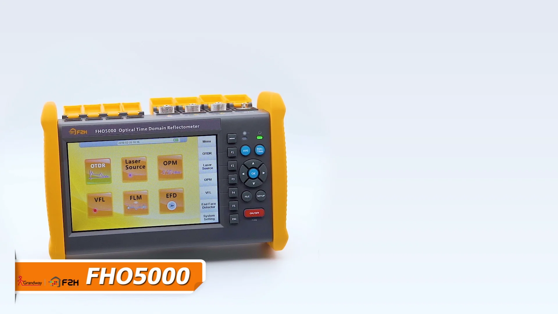 

[grandway Original]FHO5000 D35 Single Mode OTDR 1310/1550nm 35/33dB 145km Built-in Power Meter, VFL, Touch Screen IOLM