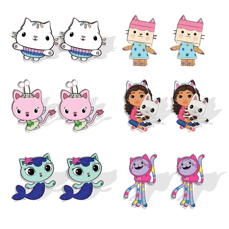 Gabby Dollhouses Ragazze Orecchini A Bottone Orecchini Gioielli Charms Eardrop Cartoon Anime Accessori Nuovi Bambini Compleanno Carino Regalo Di Moda