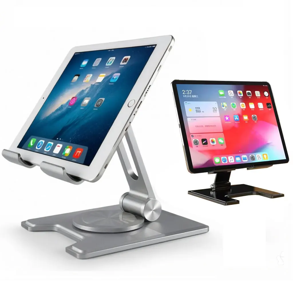 Premium All-Metal Adjustable Tablet Stand - Portable Desk Holder