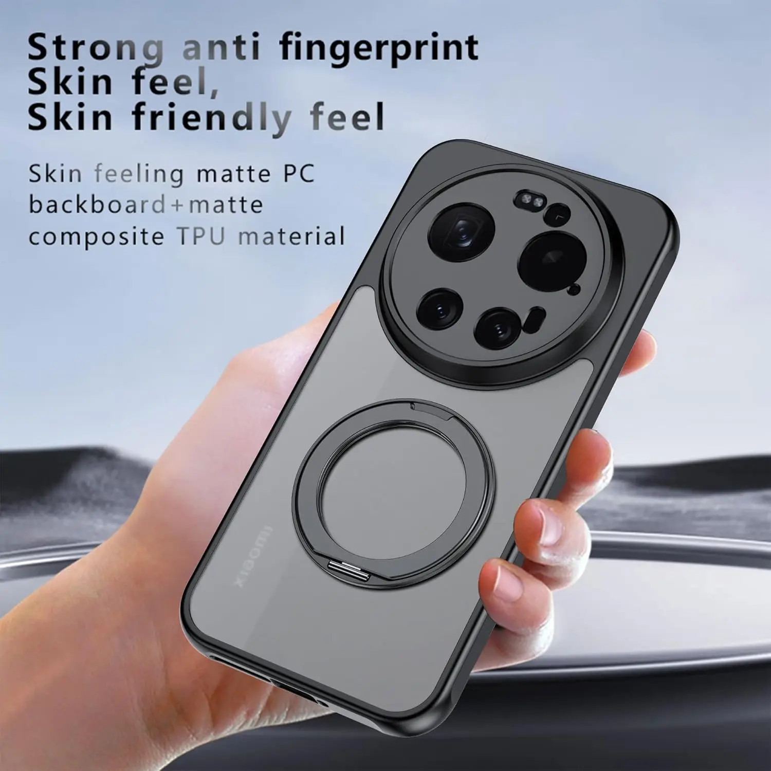 Rotating Shockproof Kickstand Magnetic Wireless Charging Phone Case