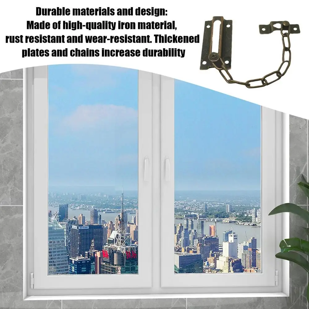 Description Picture 4 of itemSecurity Door Chain Guard Rust-Resistant Metal Chain Locks Door Lock Security Chain Anti-Theft Latch Chain Lock Thickened Door