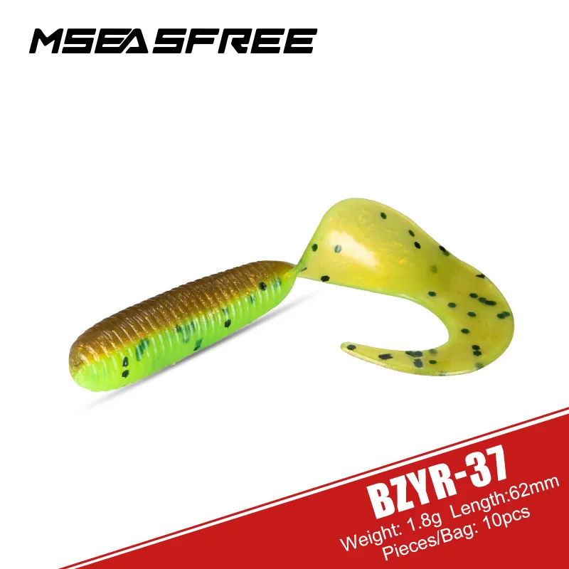 MSEASFREEMicroSoftBaits62mm18g10PcsPackQualitySingleTail
