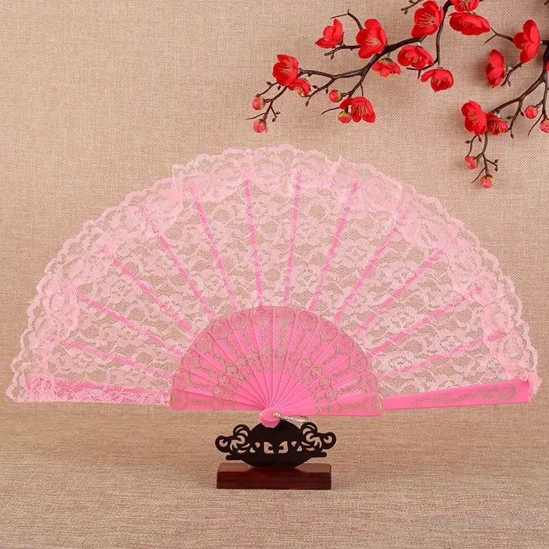 Creative Spanish Victorian Hand Fan for Wedding Party Favor, Fancy Dress Folding Lace Pocket Fan, Decoration Supplies Black, 1Pc