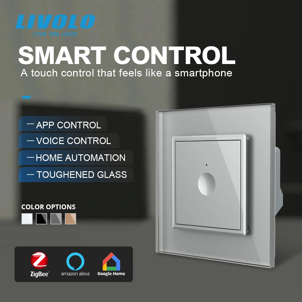 Livolo EU Standard Zigbee Smart Switch Wall Touch Switch Echo/APP Control 