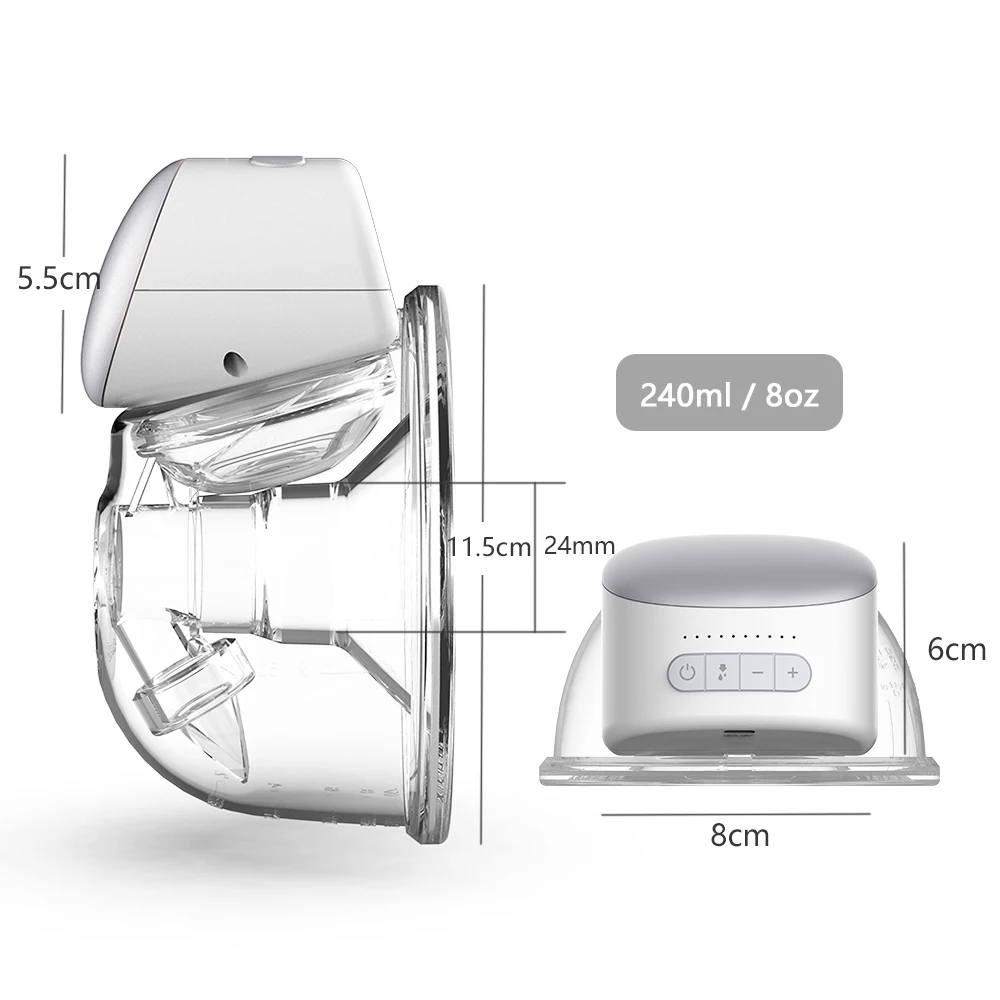 Breast Pump Bebebao BB-P1 Electric Wearable Breast Pump Hands Free Portable Wearable Breast Cup 8oz/ 240ml BPA-free 3 Modes 10 Suction Level