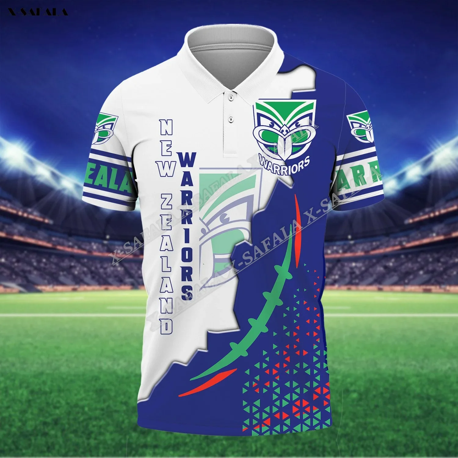 Nuova Zelanda Warriors Rugby 3D Full Printed Men Adult Polo Shirt Collar Manica Corta Top Tee Traspirante Anti Shrink