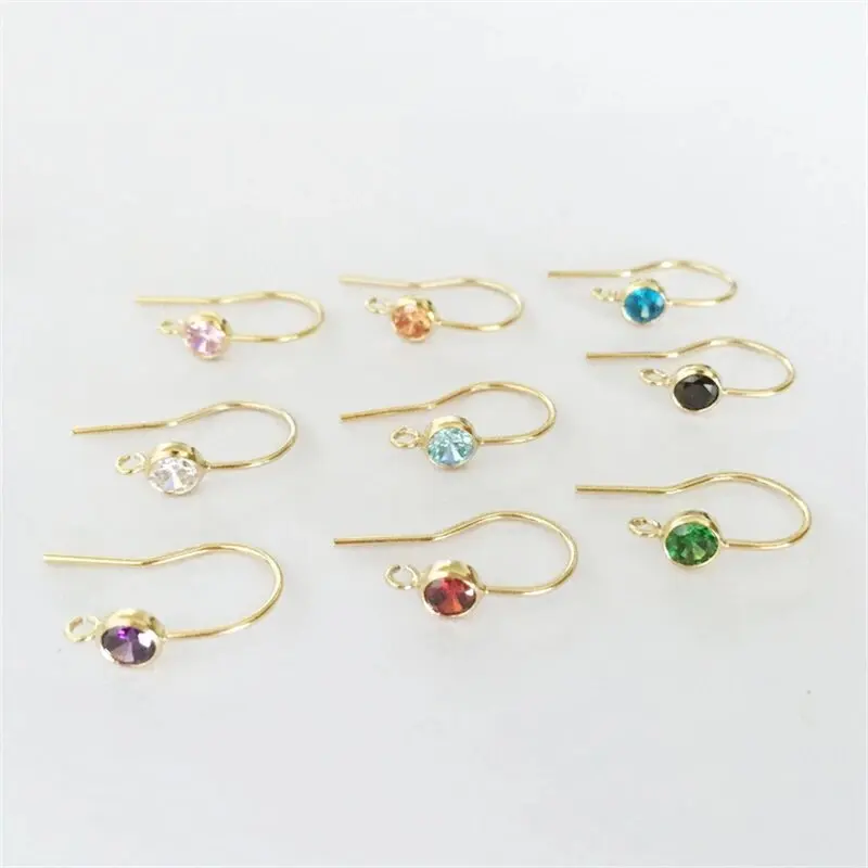 Mit 14 Karat Gold gefüllter Ohrdraht mit 4 mm Zirkon-Lünette und Ring – DIY-Schmuckherstellung, handgefertigtes Ohrring-Zubehör – Detail 17