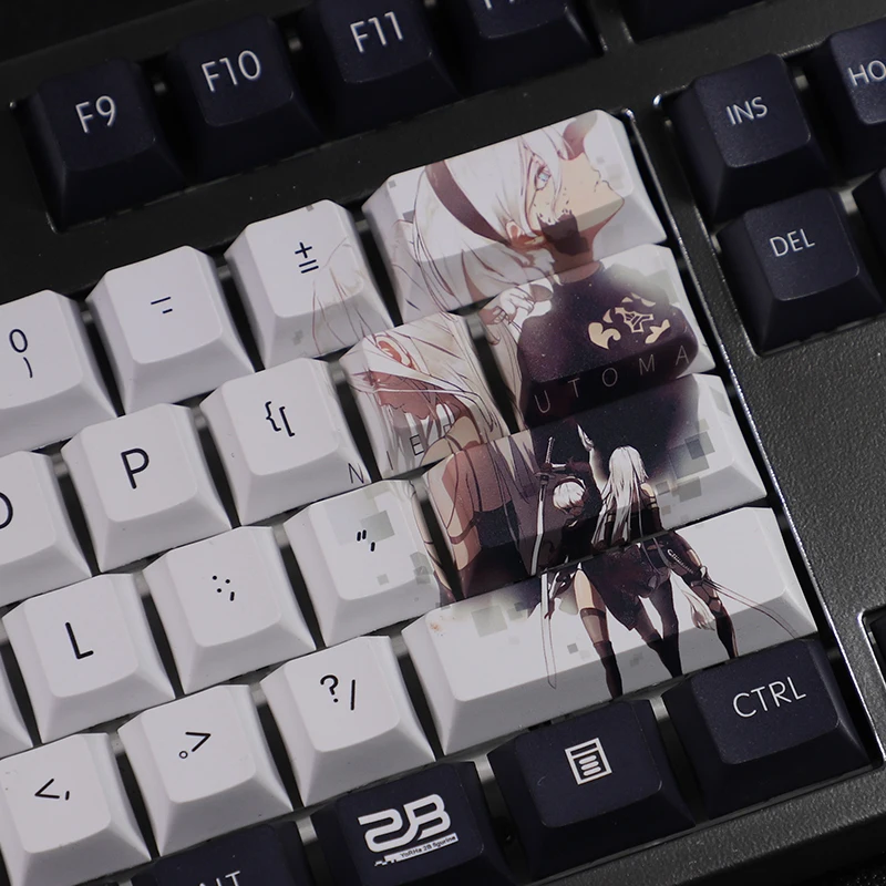 Nier:automata 2B Keycaps  Ű  PBT 108 Ű Ű ׼ Yorha No.2 Type B Anime Keycaps