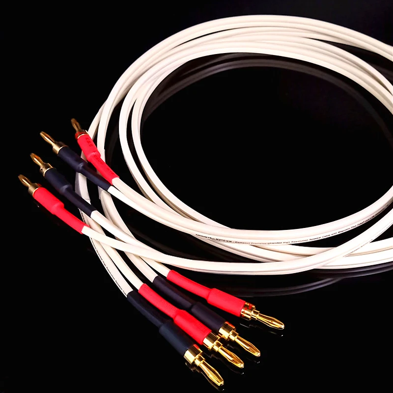 4N 무산소 구리 전력 증폭기 스피커 케이블 5.1 서라운드 사운드 연결 케이블 범용 바나나 헤드 Y 플러그인 케이블