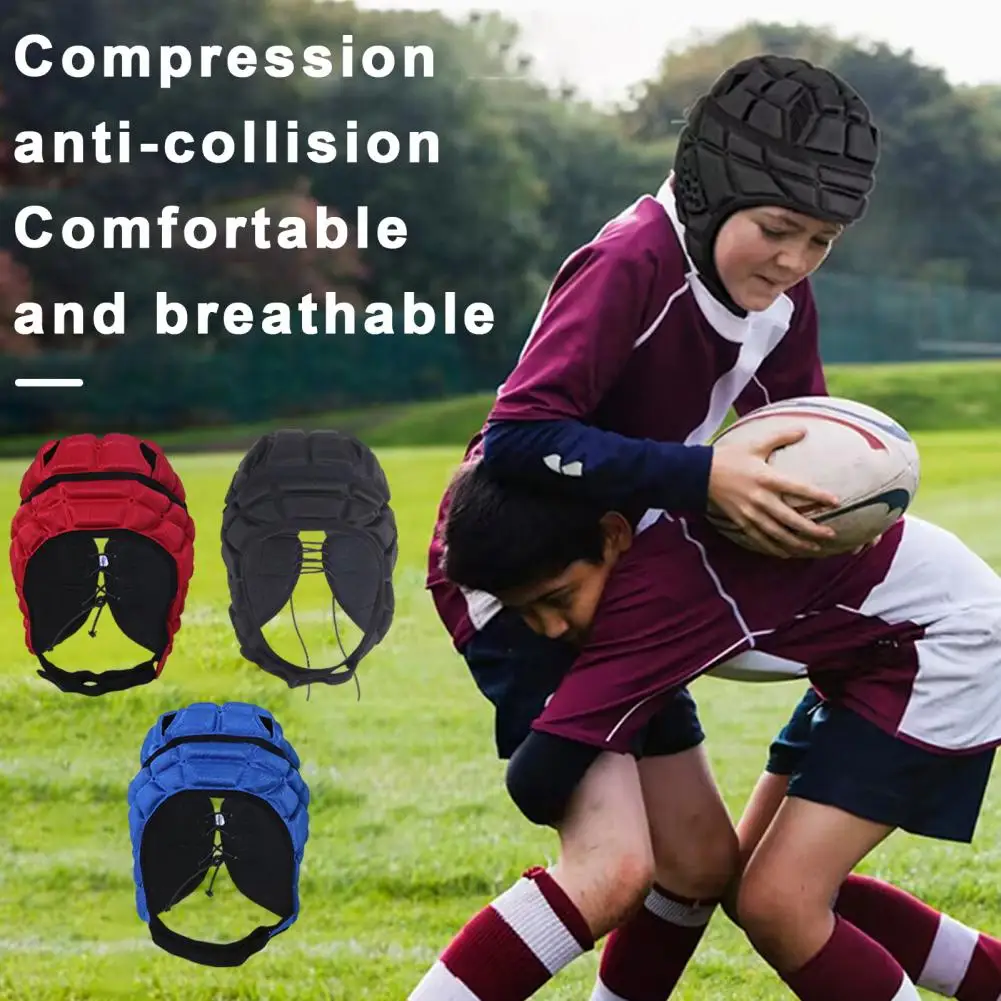 

48/54/56cm Rugby Helmet Headguard With Adjustable Strap Ultralight Impact-Resistant Soccer Ski Protective Helmet For Kids Youth