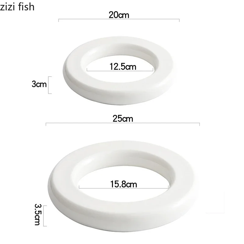 Pure White Ceramic Doughnut Dinner Plate Afternoon Tea Dim Sum Sushi Plate Dessert Snack Restaurant Specialty Tableware
