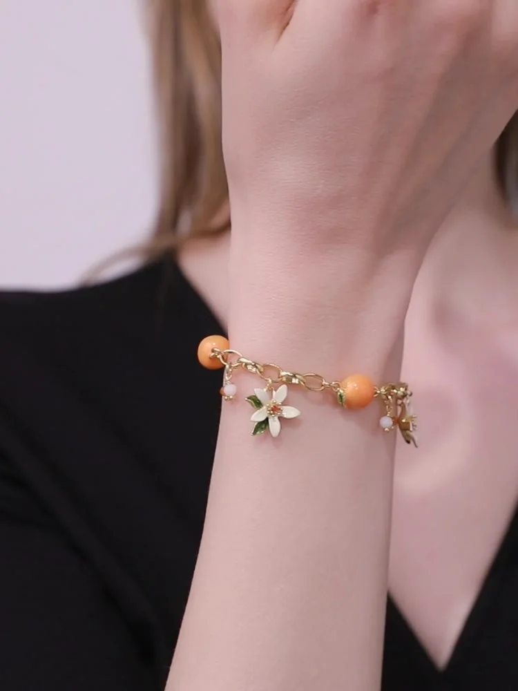 JUICY GRAPE Bracelet For Women Delicate Fruit and Flowers