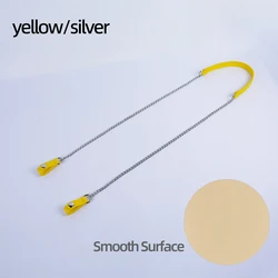 Colorful Long Shoulder Bag Chain with Faux Leather Strap and Clip Closure (Yellow silver(smooth)