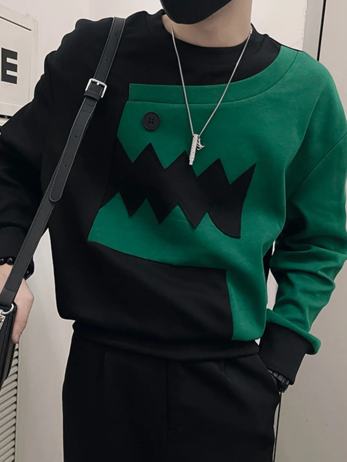 

2024 Fashion Long Sleeve Pure Cotton Spring Autumn Pullovers Men Hoodies Tops Dinosaur Print Long Sleeve Sweatshirt Clothes K50