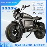 ZPW Black Warrior 1500W Motorbikes 48V 60AH Ebike Adult Road Electric Bicycle 20 inch Off-road Fat Tyre Electric Bike 3000w