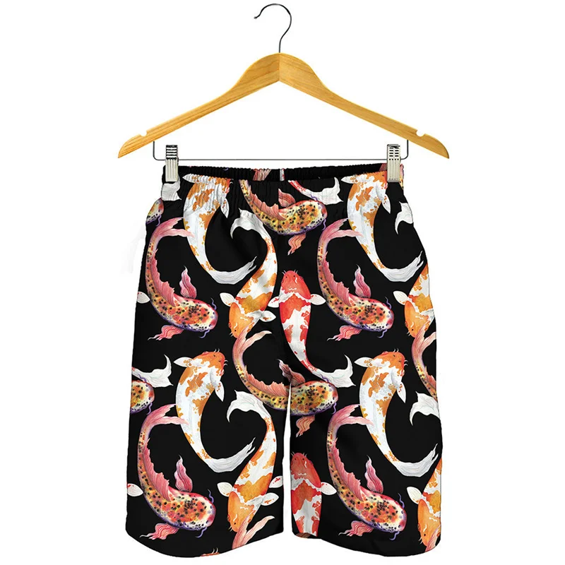 Chinese Koi Carp Pattern Beach Shorts Men 3d Printed Fish Swimming Trunks Summer Street Short Pants Summer Surf Board Shorts 5