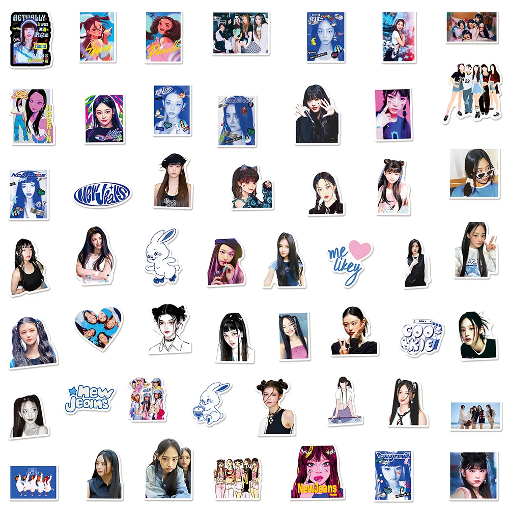 10/30/50pcs Kpop New Jeans Stickers Kawaii Girls Sticker Diary Scrapbooking Motorcycle Laptop Wall Waterproof Decorative Decals