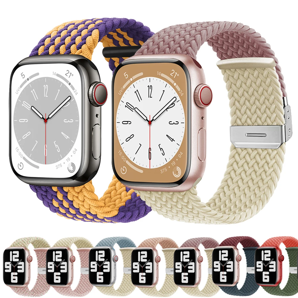 

Strap for apple watch band 45mm 44mm 41mm 40mm 42mm 38mm Nylon elastic belt bracelet iwatch series 8 7 4 5 SE 6 Ultra 49mm band