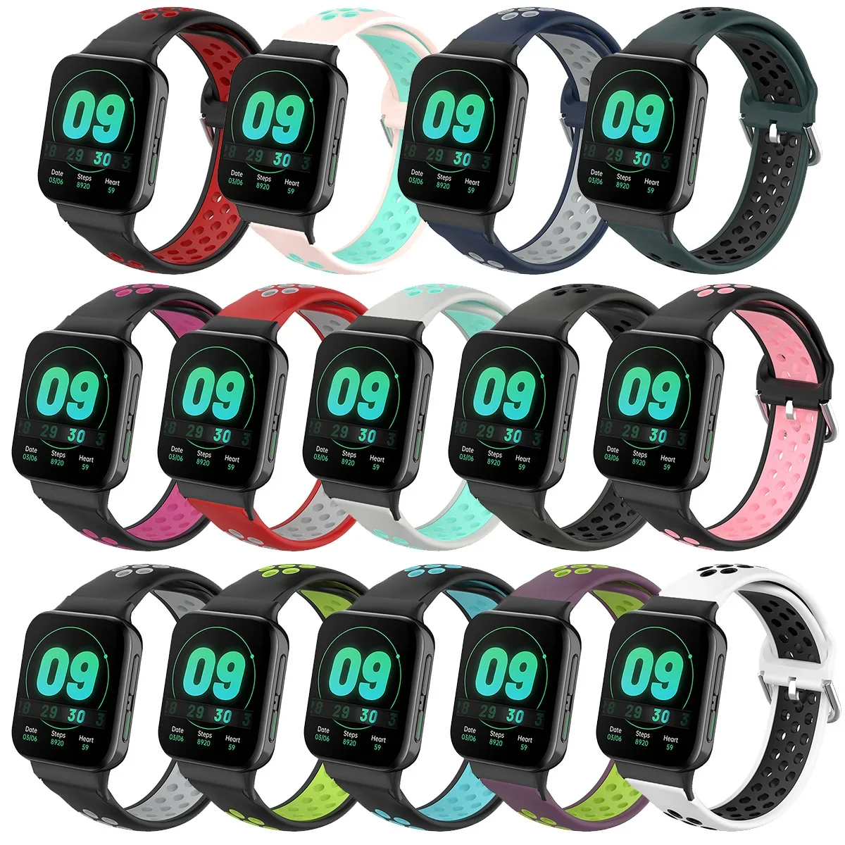 

For Oppo Watch 41mm/46mm Smartwatch Wristband Soft Silicone Replacement Sport Strap Watchband for Women Men