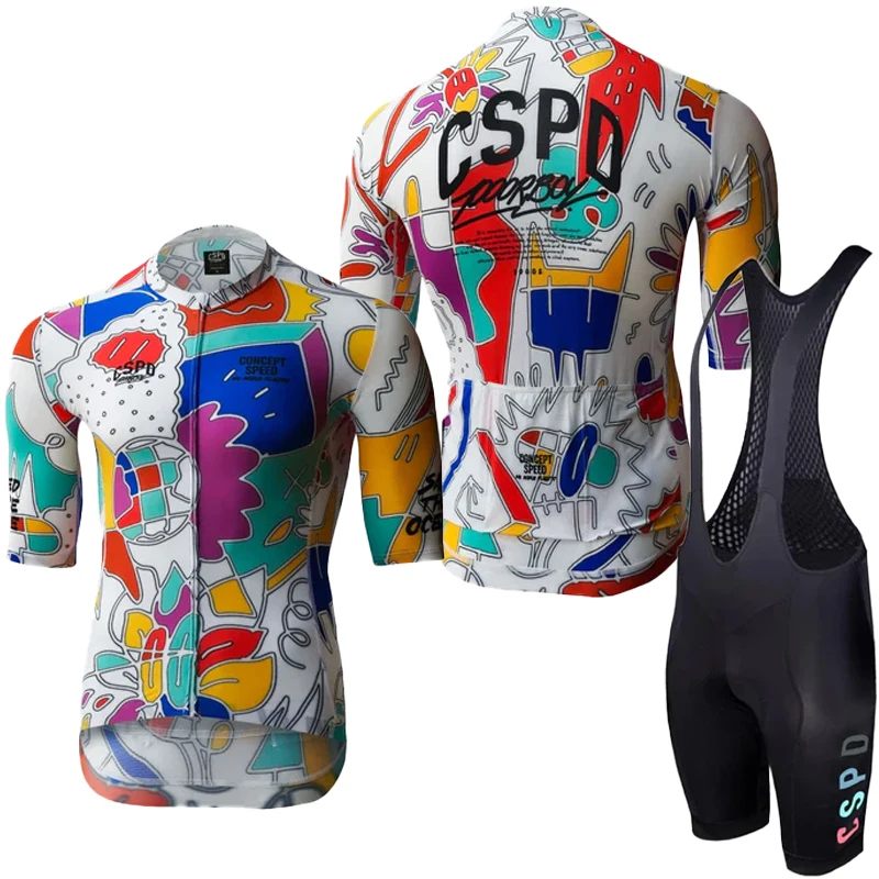 Maillot de Cyclisme Homme Manches Courtes Été + Cuissard à Vélo Homme