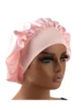 Normal adult sized Head Wrap Elastic Band Bonnet sleep cap Satin Silky Bonnet Sleep Black Pink color choice 5