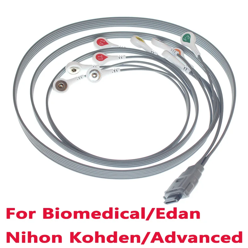 

Compatible With Biomedical/Edan/Nihon Kohden/Advanced Holter ECG Carry Recorder Double Row 10 Lead Snap Cable