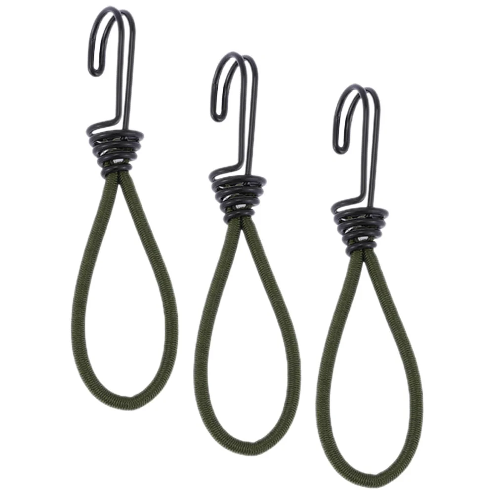 

3 Pcs Ground Pegs Tent Elastic Rope Buckle Wind Cord Hook Trailer Camping Fixing Tool Pull Hooks for