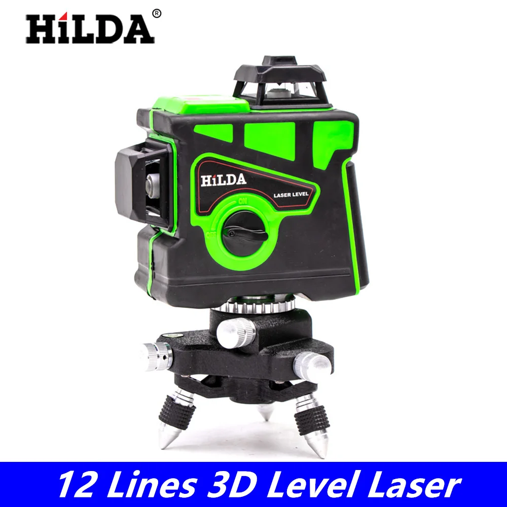 HILDA Laser Level 12 Lines 3D Level SelfLeveling 3° Cross 360